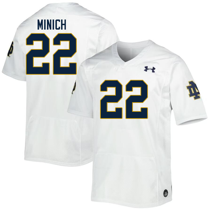 Men #22 Ben Minich Notre Dame Fighting Irish College Football Jerseys Stitched-White